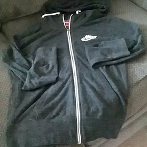LADIES soft thin dark gray zipper hoodie